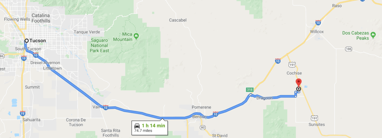map directions to Tuscon